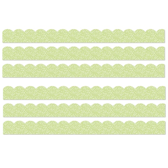 Carson Dellosa® Education Crafty & Cool Light Green with Dots Scallop Borders, 6 Packs of 13